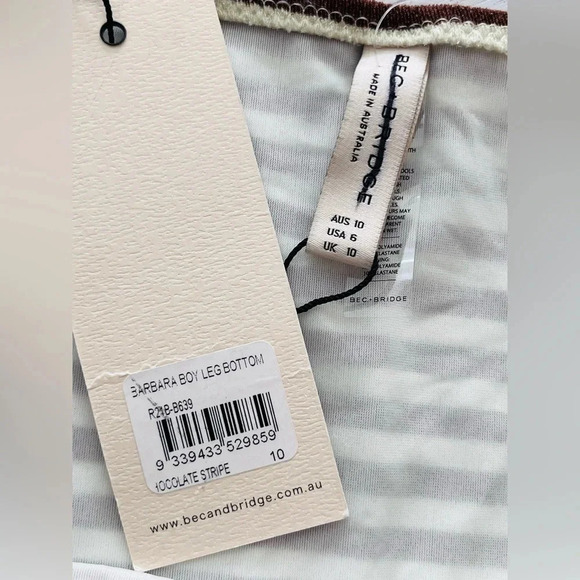 Free People Bec + Bridge Barbara Boy Leg Bikini Bottoms Size 10 NWT $115 - Picture 4 of 7